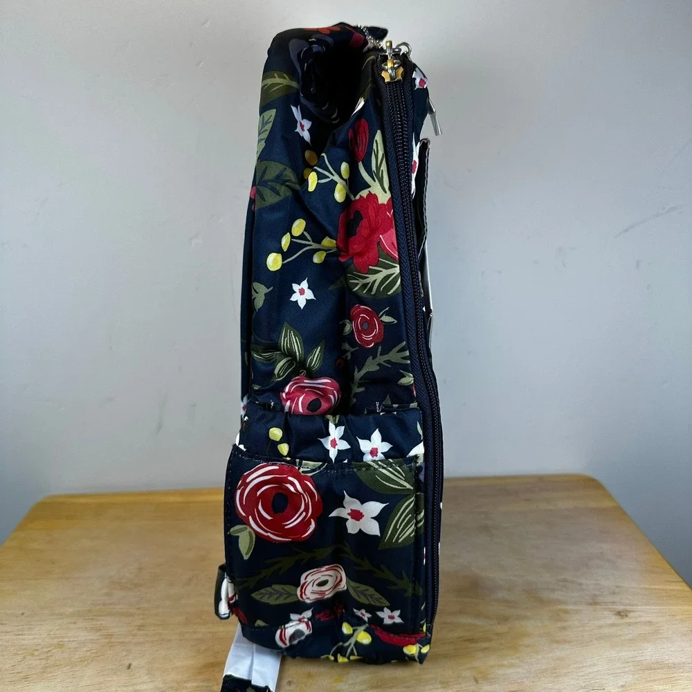 JuJuBe MiniBe Diaper Bag Backpack Navy Midnight Posy Floral Travel Baby JA4023